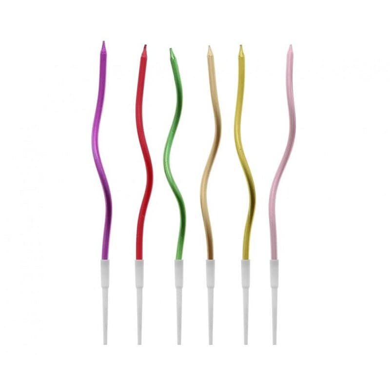 Kerzen - Welliges Metallic 6er-Pack