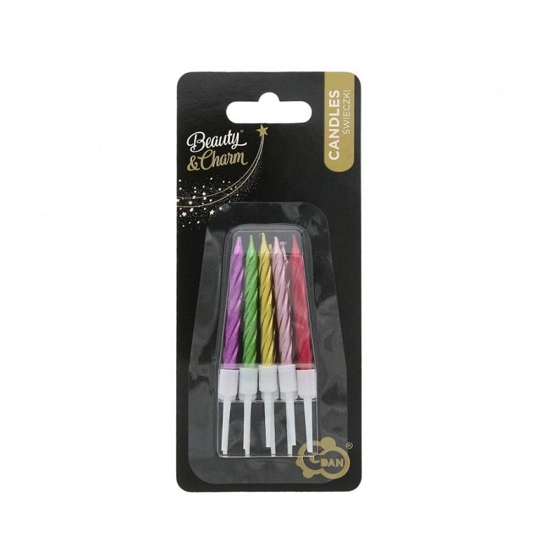 Kerzen - Gedrehtes Metallic 10er-Pack