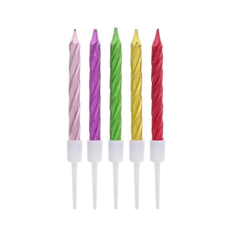 Kerzen - Gedrehtes Metallic 10er-Pack