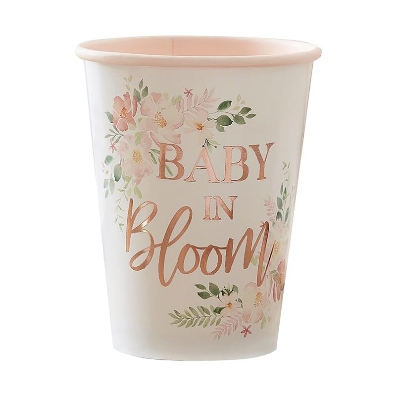 Baby in Bloom - Pappbecher im 8er-Pack