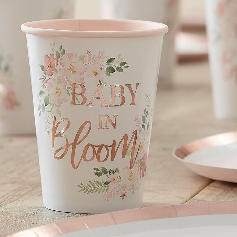 Baby in Bloom - Pappbecher im 8er-Pack