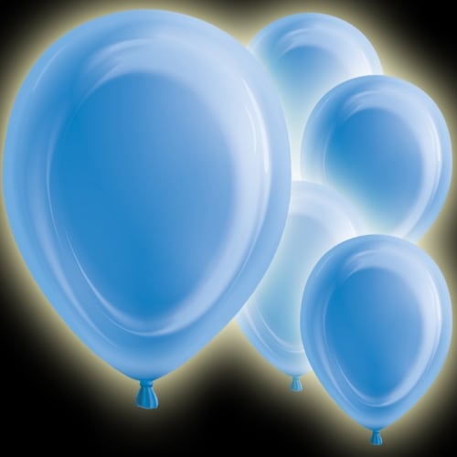LED-Ballons, Blau 5er Pack