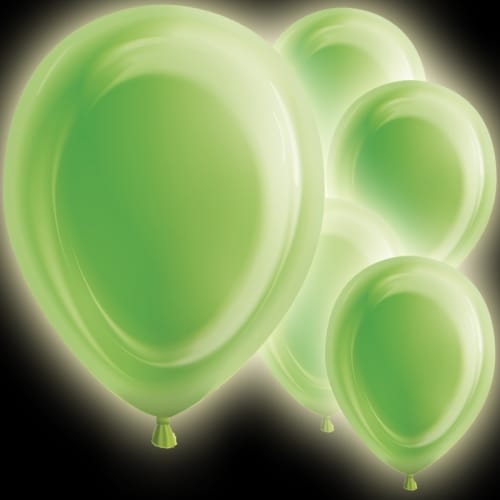 LED-Ballons, Grün 5er Pack