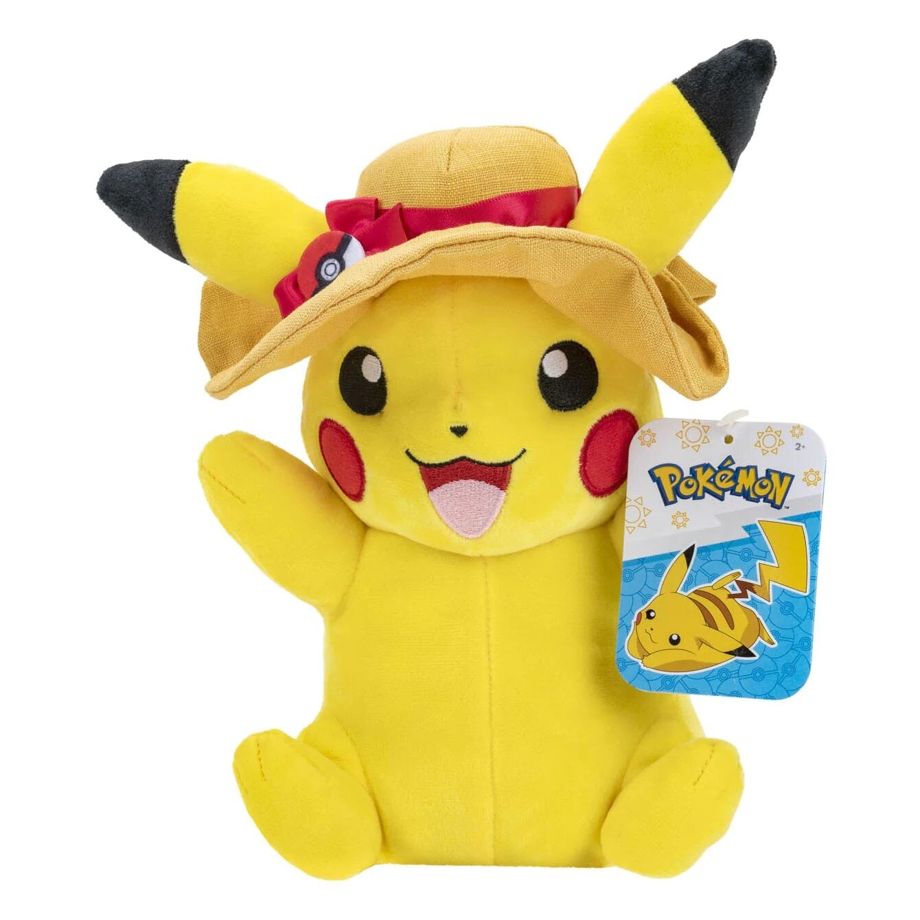 Pokémon - Kuscheltier Pikachu mit Sommerhut 17 cm