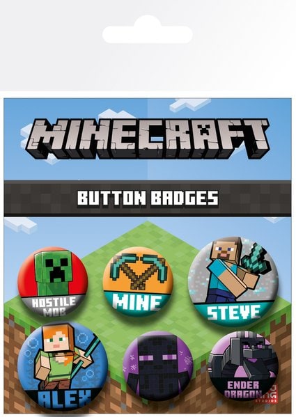 Minecraft - Ansteckbuttons 6er Pack