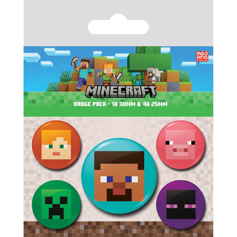 Minecraft - Ansteckbuttons 5er-Pack