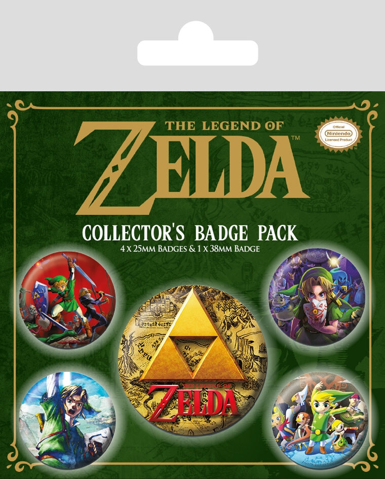Zelda - Ansteckbuttons Klassik 5er Pack