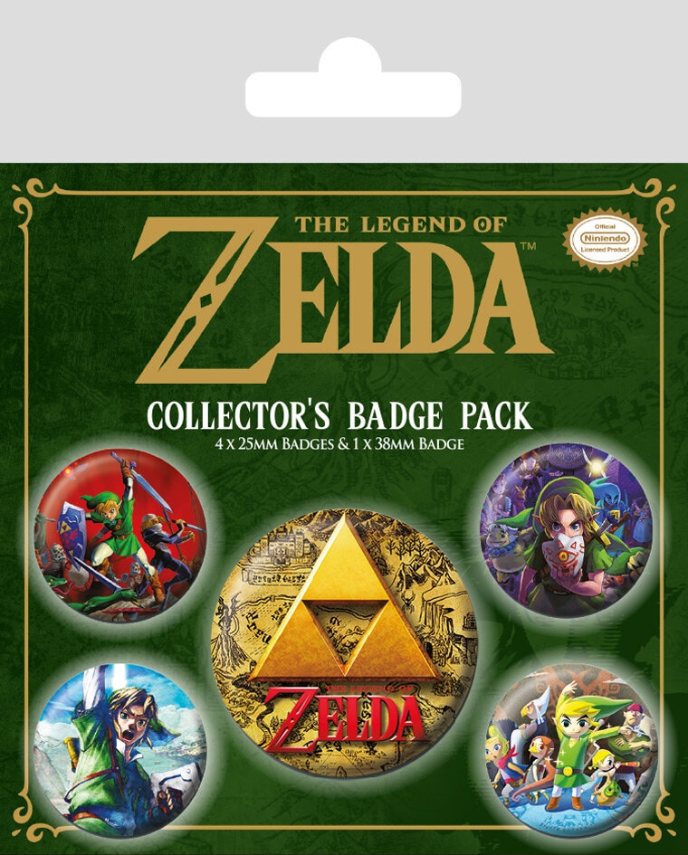 Zelda - Ansteckbuttons Klassik 5er-Pack