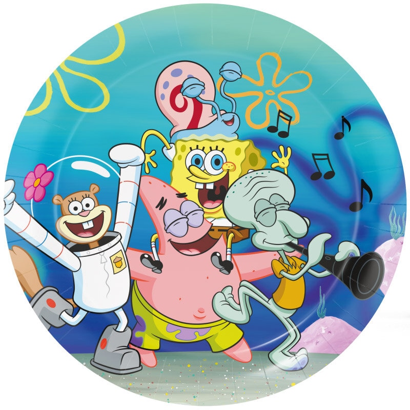 SpongeBob - Pappteller 23 cm, 8er-Pack