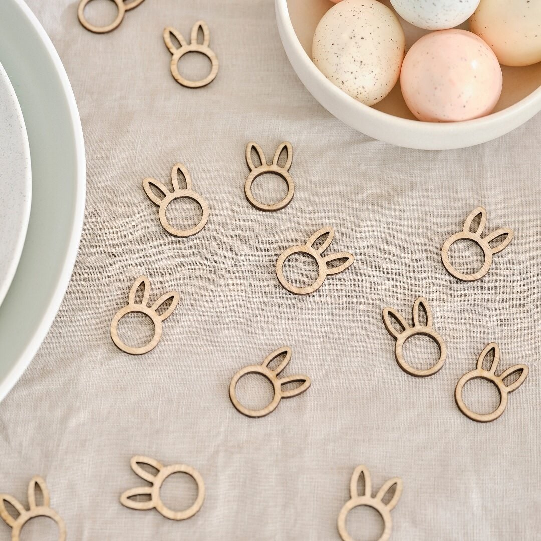 Osterhase Konfetti aus Holz