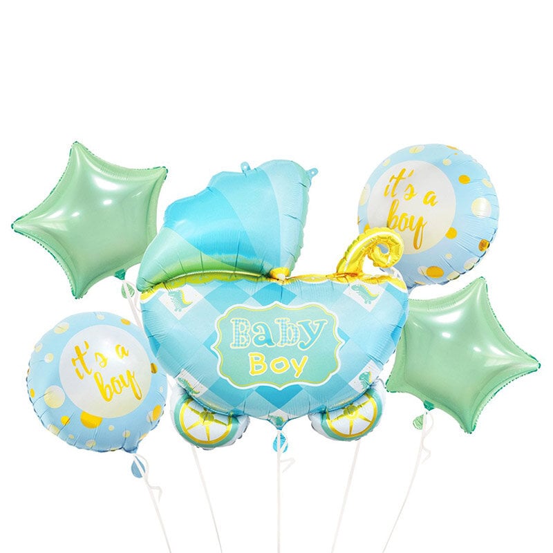 Ballon Bouquet - Blauer Kinderwagen