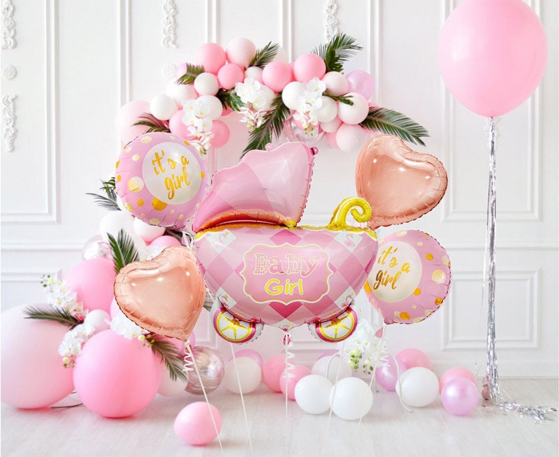 Ballon Bouquet - Rosa Kinderwagen