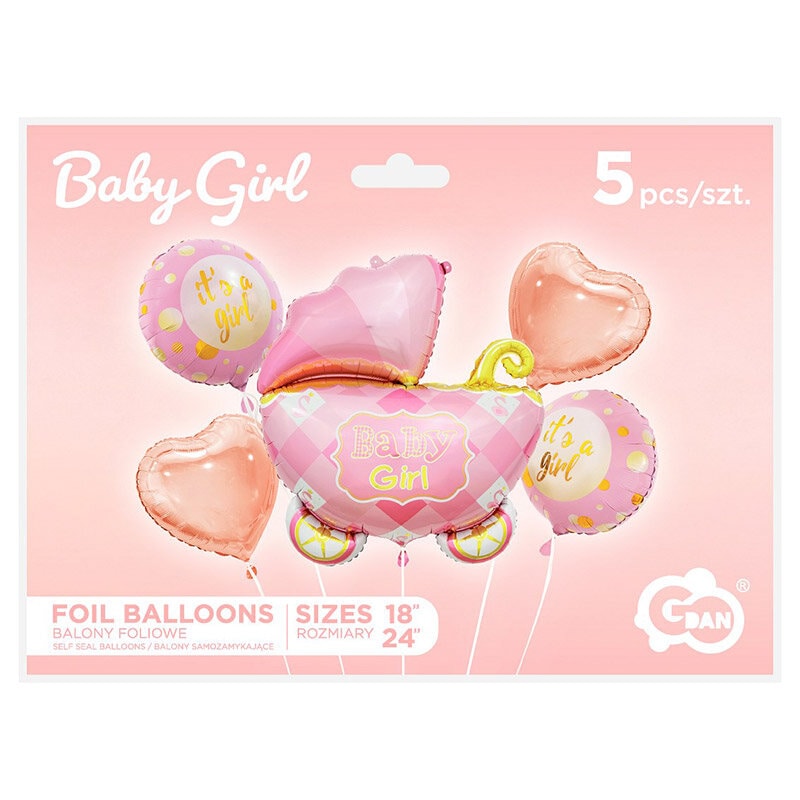 Ballon Bouquet - Rosa Kinderwagen