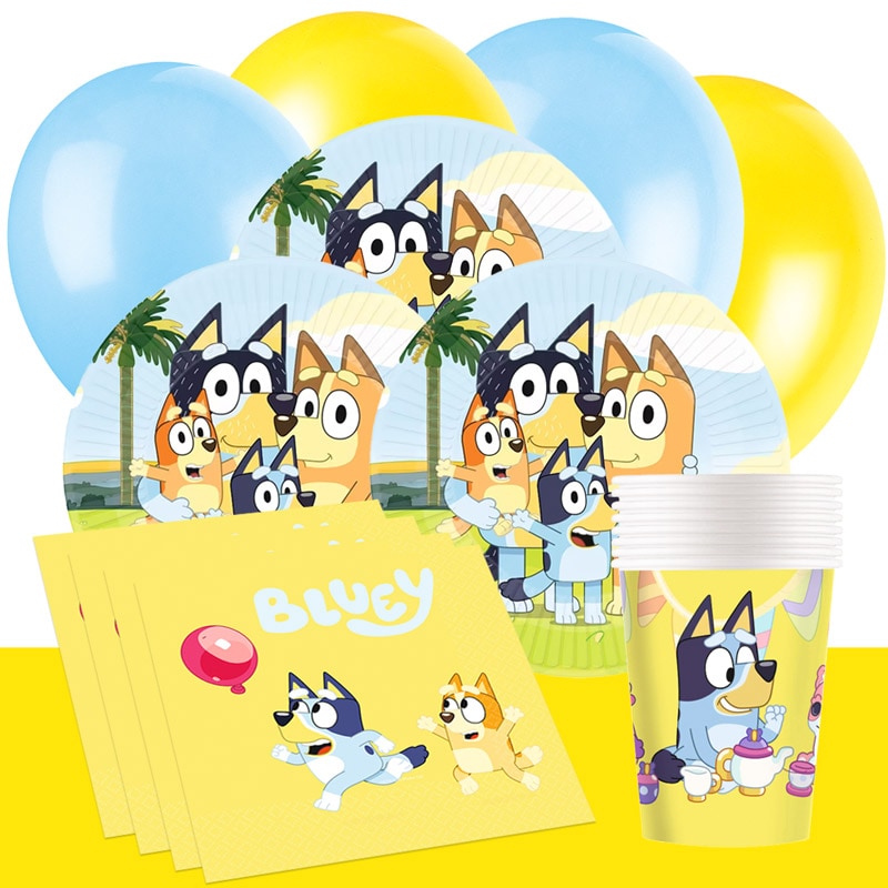 Bluey Kindergeburtstag-Partyset 8-16 für Gäste