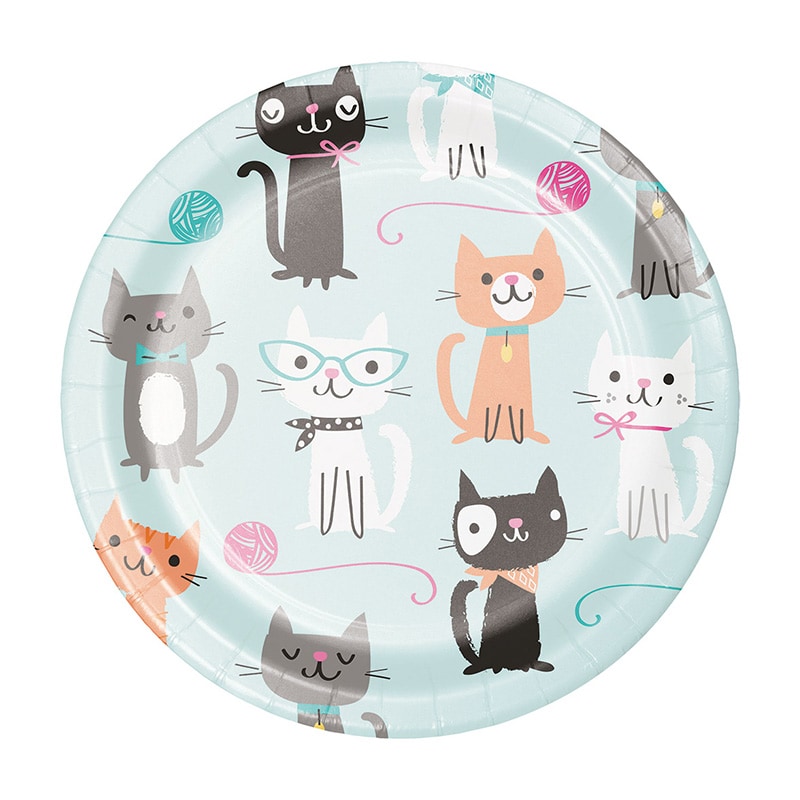 Katzenparty - Kuchenteller 8er-Pack