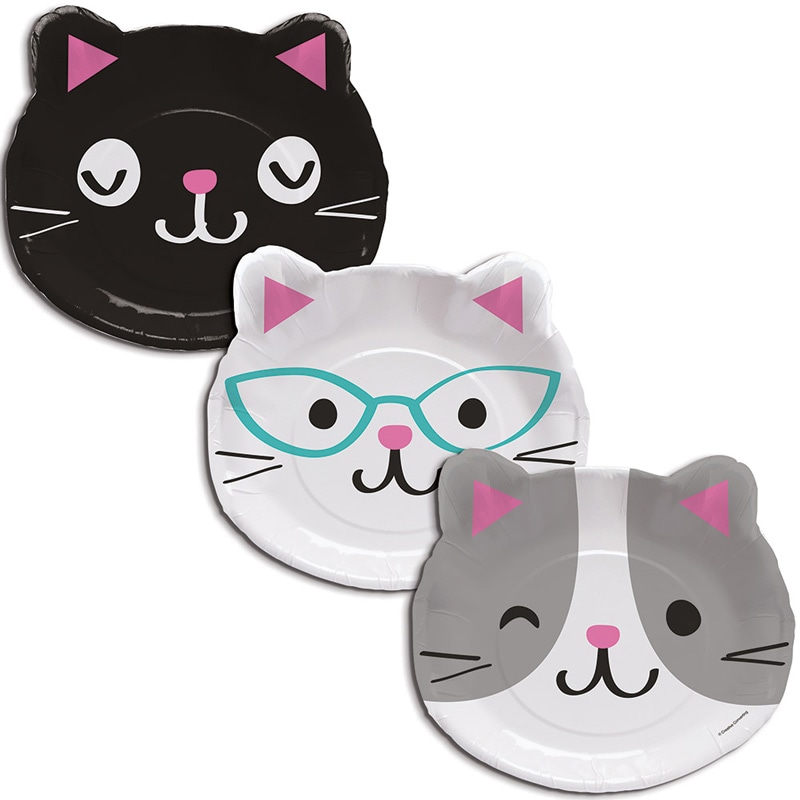 Katzenparty - Geformte Teller 8er-Pack