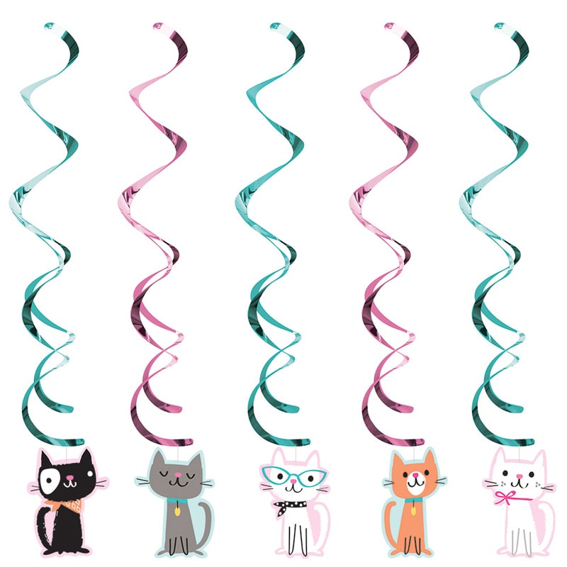 Katzenparty - Deko-Spiralen