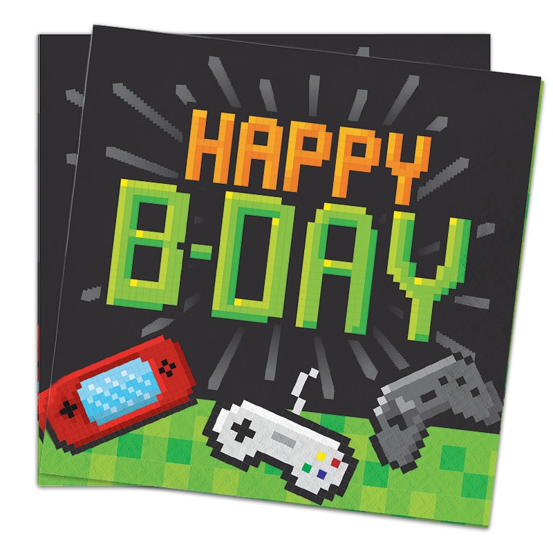 Gaming Party - Servietten Happy Birthday 16er-Pack