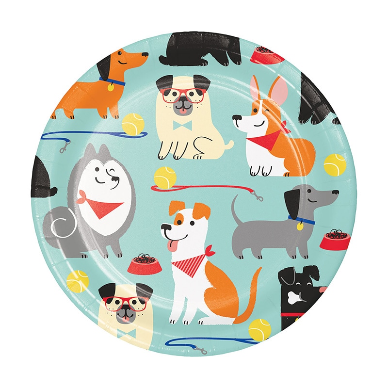 Hundeparty - Kuchenteller 8er-Pack