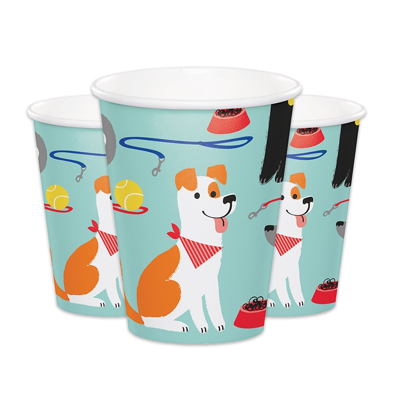 Hundeparty - Pappbecher 8er-Pack