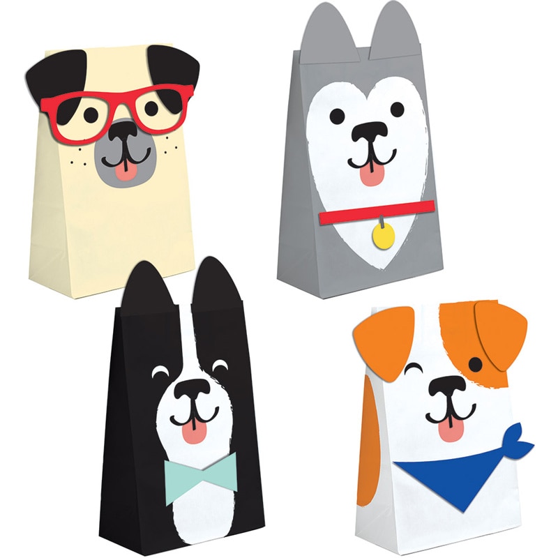 Hundeparty - Geschenktüten aus Papier 8er Pack