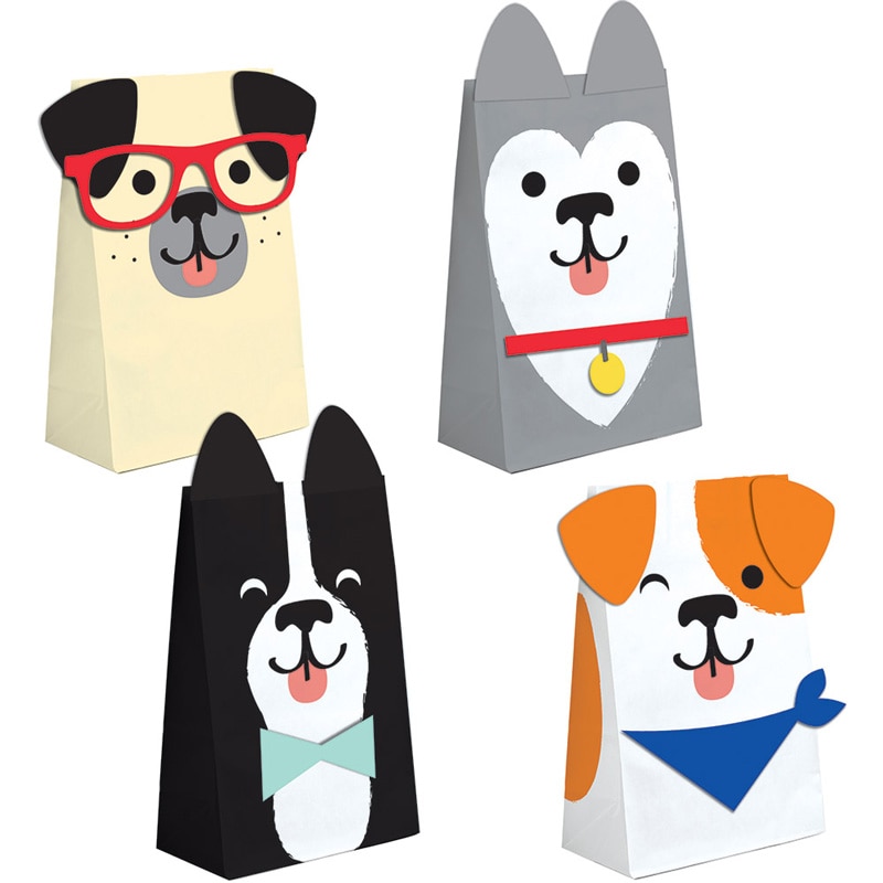 Hundeparty - Geschenktüten aus Papier 8er-Pack