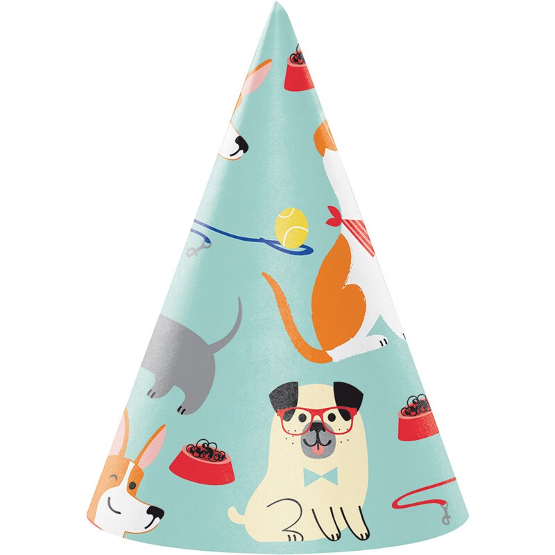 Hundeparty - Partyhüte 8er-Pack