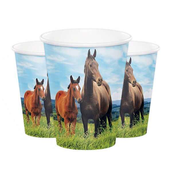 Pferd und Pony - Pappbecher 8er-Pack