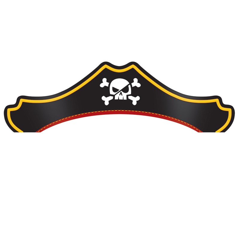 Pirates Treasure - Piratenhüte aus Papier 8er Pack