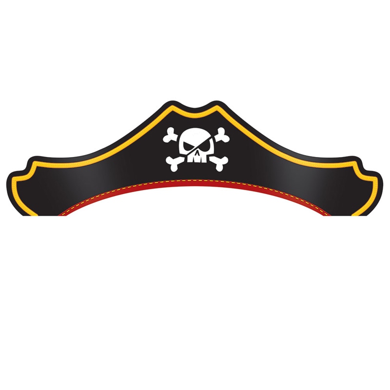 Pirates Treasure - Piratenhüte aus Papier 8er-Pack