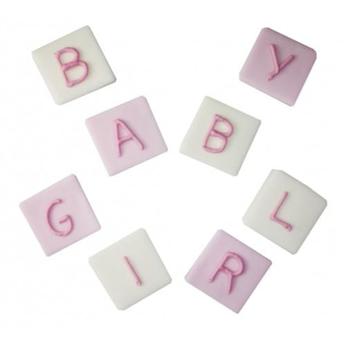 Zuckerdekorationen - Baby Girl Blocks 8er Pack