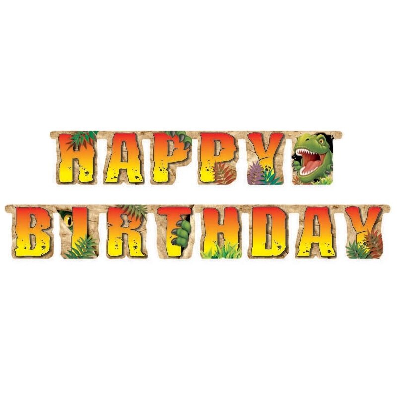 Dinosaurierabenteuer - Girlande Happy Birthday