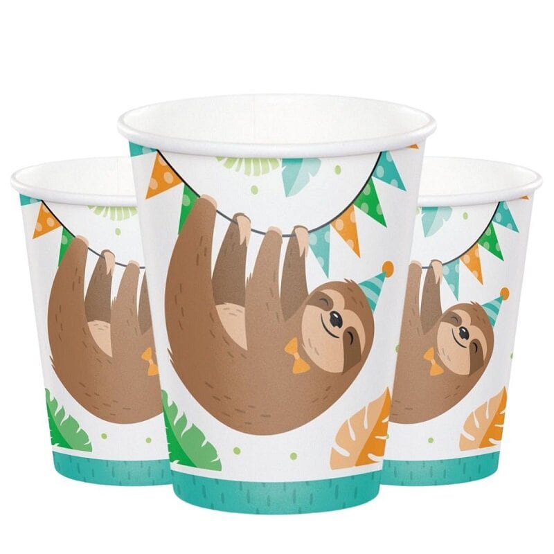 Pappbecher Faultier 8er-Pack