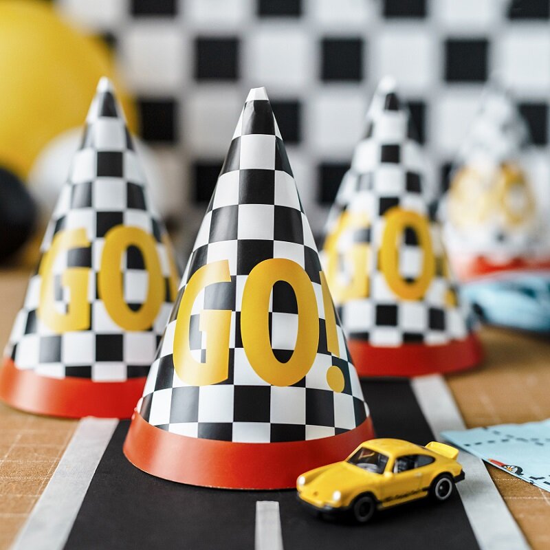 Rennwagen - Partyhüte 6er-Pack