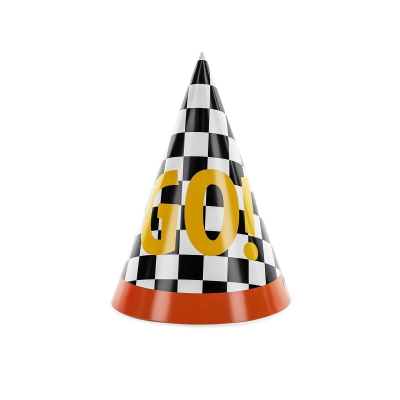 Rennwagen - Partyhüte 6er-Pack