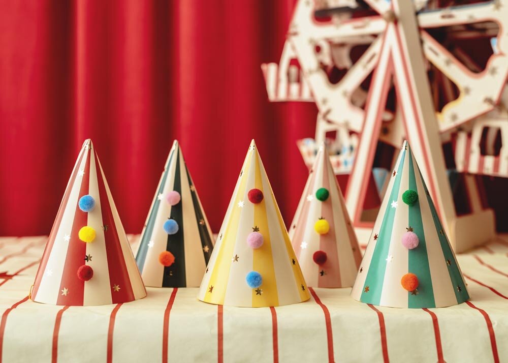 Zirkus Partyhüte 6er-Pack