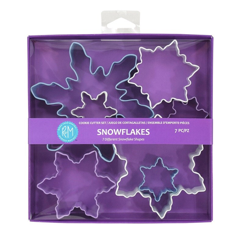 Ausstechformen aus Stahl mit wunderschönen Schneeflocken im 7er-Pack
