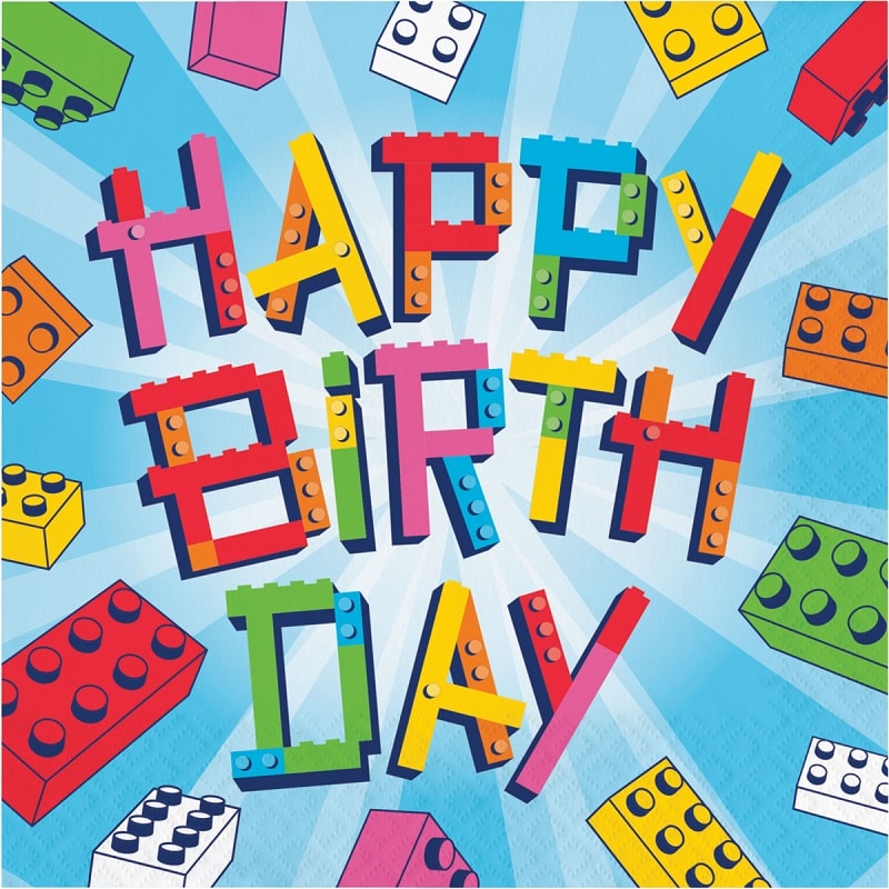 Block Party - Servietten Happy Birthday 16er-Pack