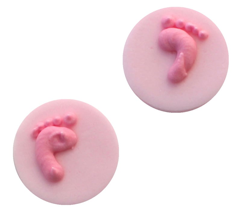 Zuckerdekorationen mit rosa Babyfüßen 8er-Pack