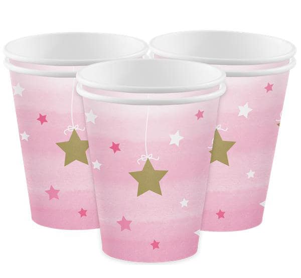 Twinkle Little Star Pink - Pappbecher 8er-Pack