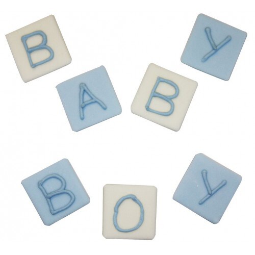 Zuckerdekorationen - Baby Boy Blocks 7er Pack