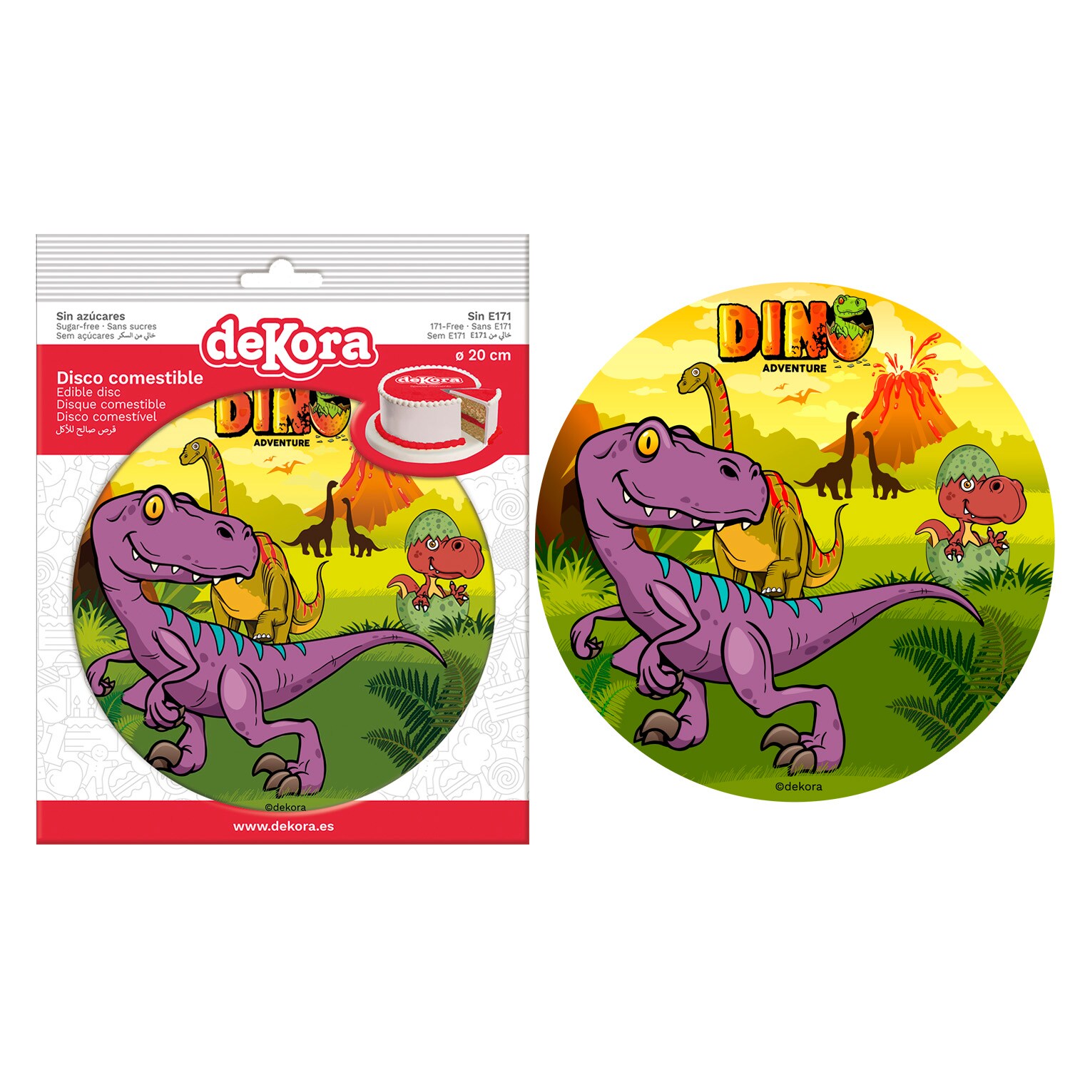 Tortenaufleger Dinosaurier - Fondant 20 cm
