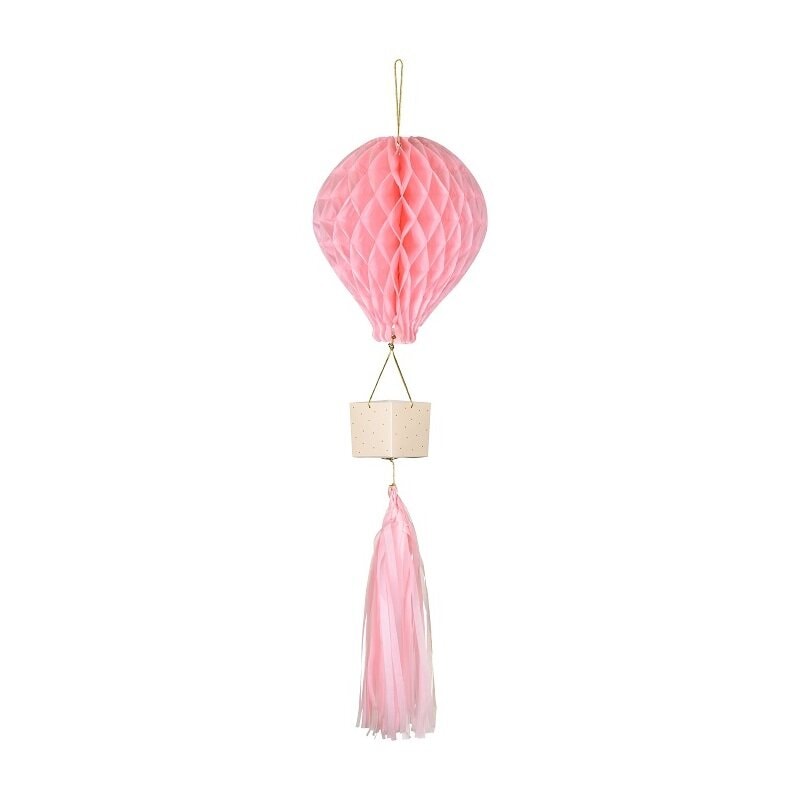 Wabendekoration - Heißluftballon Rosa