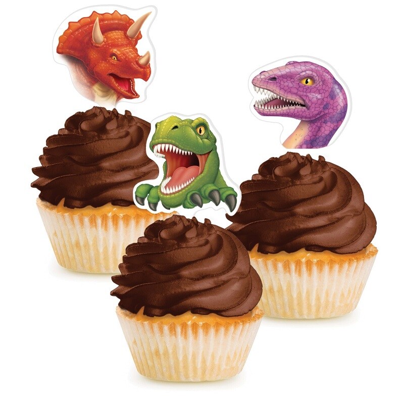 Cupcake Topper - Dinosaurier 12er-Pack