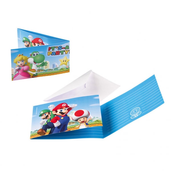 Super Mario - Einladungskarten 8er-Pack
