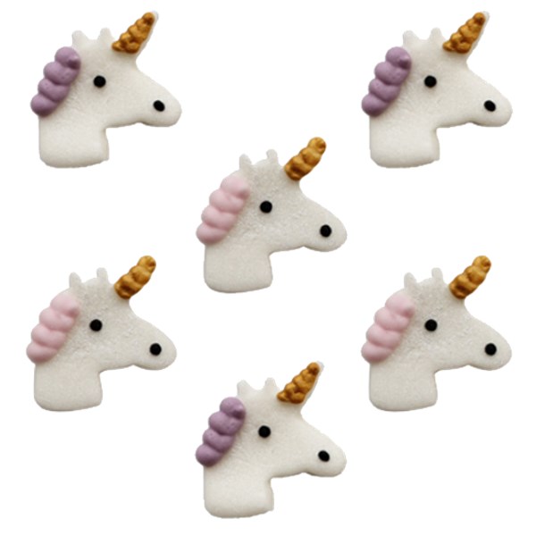 Zuckerdekorationen - Einhorn 6er Pack