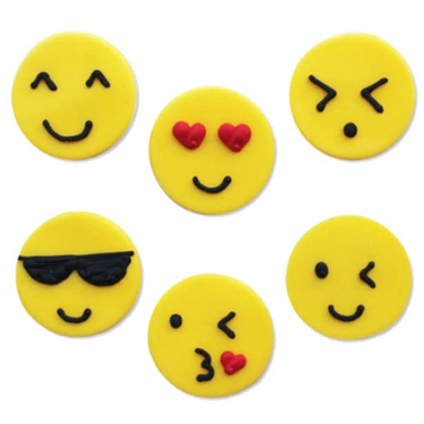 Zuckerdekorationen - Emoji 6er Pack