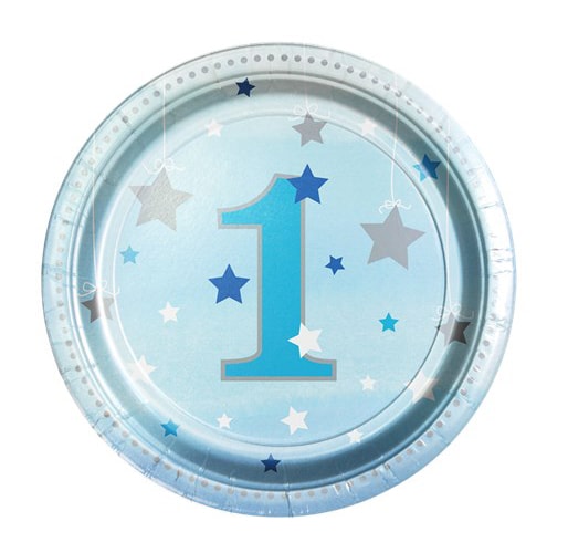 Twinkle Little Star Blue - Kuchenteller 1 Jahr 8er-Pack