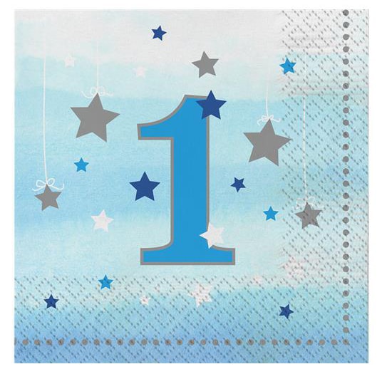 Twinkle Little Star Blue - 1. Geburtstag Servietten 16er Pack