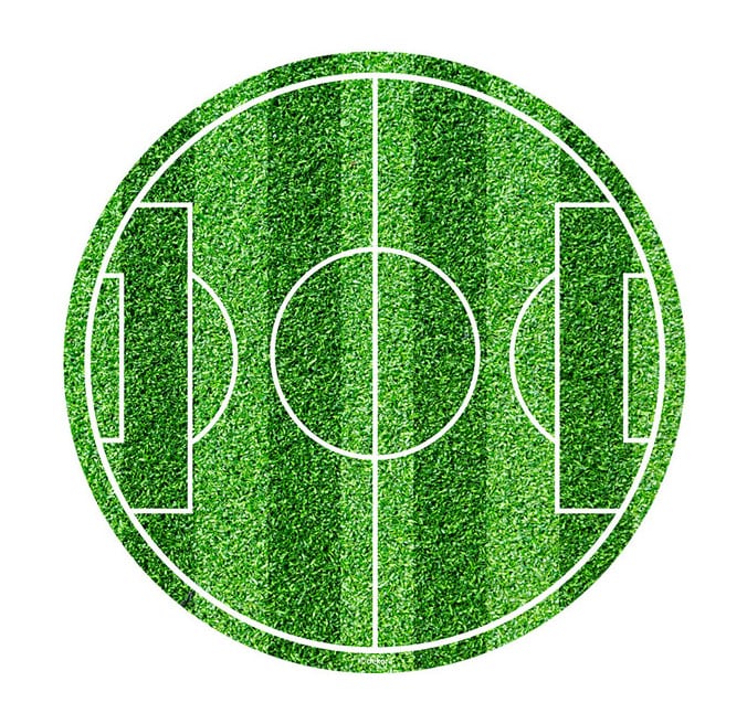 Tortenaufleger Fußballfeld - Fondant 16 cm (rund)